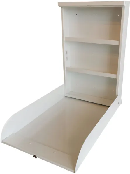 Væghængt metal puslebord Hvid